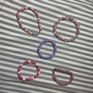 5 pack of clay bracelets!!